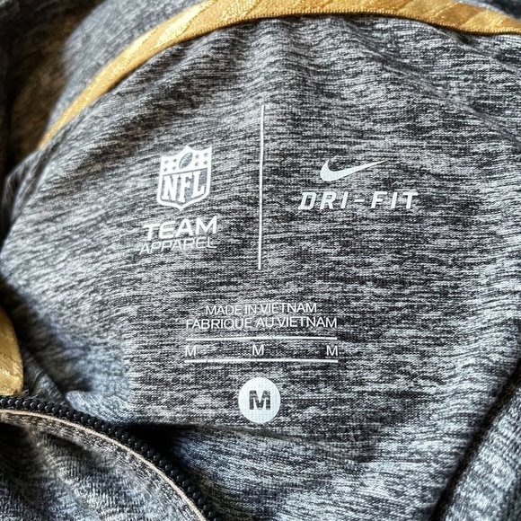 Super Bowl 50 Nike Half Zip Pullover Shirt Grey w Gold Spellout  Medium - Picture 4 of 10